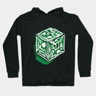 Rubic Cube Emerald Green Shadow Silhouette Anime Style Collection No. 382 Hoodie